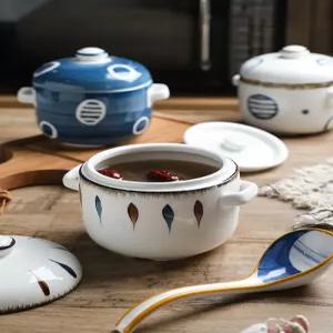 일본 수프 스튜 컵 세라믹 뚜껑 계란찜