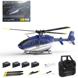 RC ERA C187 EC135 헬리콥터, 4CH 2 4GHz 단일 로터 플라이바리스 원격 제어 항공기 6축 자이로 광학 흐름 및 고도 유지, 성인 청소년을 위한 RTF 초급 헬리콥터