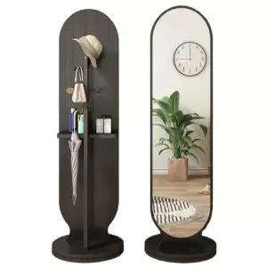 전신 거울 인테리어 스탠드 수납 현관 회전형 옷걸이