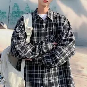 [모로엠]남성 빅사이즈 오버핏 타탄 체크 셔츠 ON-SHA-QWFK2BNL