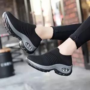 여자운동화 여자 블랙 니트 여성 니트슬립온 에어슈즈 에어운동화