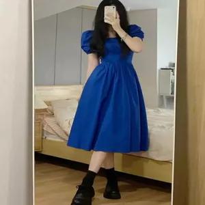 코발트블루원피스 원피스 바캉스룩 롱 드레스