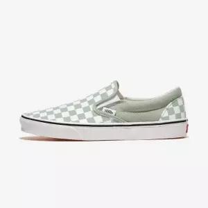 [반스]클래식 슬립-온 - 컬러 띠어리 체커보드 그레이 올리브 COLOR THEORY CHECKERBOARD Gray Olive V