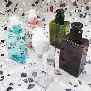 디스펜서 펌프 사각 핑크 150ml 샴푸 공병 회전펌프 공병 용기 샴푸