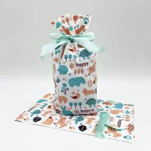 리본 선물포장 봉투 답례품 구디백 해피 애니멀 50매 선물가방 포장 행사
