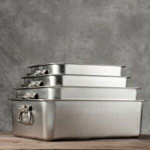 스텐밧드 반찬 핸들 손잡이 스탠바트 업소용 스텐 사각통 1 사각 32x22x10