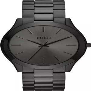 BUREI 남성 패션 아날로그 스테인리스 스틸 쿼츠 방수 시계 선물.