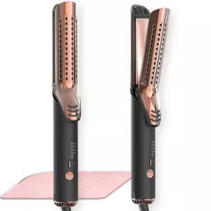 메스콤 듀얼 전압 컬링 언 - 360° 공기 흐름 스타일러 1 1/2인치 티타늄 헤어 스트레이트 컬러 투인원