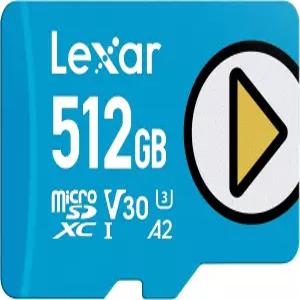 Lexar 512GB 플레이 블루 마이크로 SD 카드 UHS-I C10 U3 V30 A2 4K 최대 160MB/s microSDXC 메모리카드