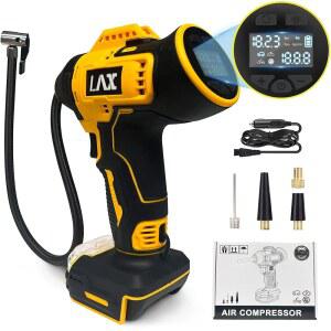 [미국배송] DEWALT 20V 최대 배터리 출력을 위한 타이어 인플레이터 휴대용 공기 압축기 160PSI 무선 전기 펌프 자동차 오토바이 자전거 스포츠 볼 오토(배터리 없음)용 디지털 압력 게이지 포함