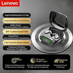 레노버 블루투스 5.4 이어폰 미니 노이즈 캔슬링 스포츠 러닝 생활 방수 게이밍 음악 인이어