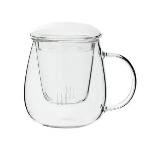 뚜껑머그컵 거름망 내열유리잔 뚜껑머그 홍차잔 녹차 내열유리티머그