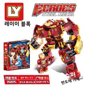 LEYYEE 7605 슈퍼히어로 어벤져스 안티-헐크 메카 아이언맨 피규어 블록 장난감 (6세 이상 유니)