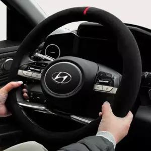 자동차핸들커버 뉴에쿠스 핸들커버 바겐 스웨이드