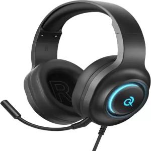 PC용 QCY 게이밍 헤드셋 /PS5 /PS4 /스위치 HEROAD V200 오버 이어 헤드폰 USB-C 240시간 배터리 7.1