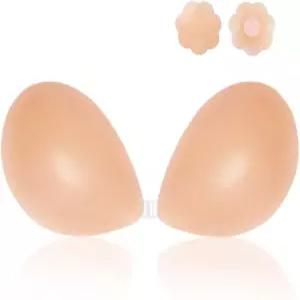 누브라바 접착 브라 스트랩리스 끈적끈적한 보이지 않는 푸시업 실리콘 브라는 허리 없는 원피스에