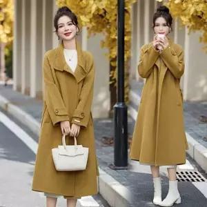 여자 모직코트 차이나넥 조거 하이웨스트 양면 캐시미어 코트 추동 세미 모직 원픽4