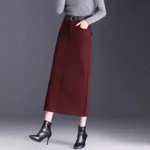 여자 H라인 스커트 힙업 가을 겨울 슬림핏 트임 일자 정장 캐주얼 한발 원픽4