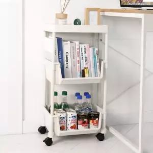 히키스 3단 이동식 수납 트롤리 공부방 책가방 북카트