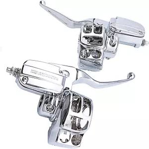 14-업 할리데이비슨 투어 FLHT FLHX 로드 글라이드 47-701(크롬)용 유압 브레이크 클러치 핸들바 컨트롤