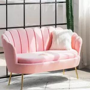 북유럽 벨벳소파 쇼파 옷가게 웨이팅 조개 등받이 미니소파