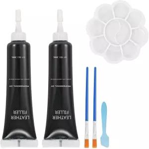 호환 켄브리 비닐 및 가죽 수리 키트 자동차 인테리어 가구 소파 신발 스크래치 찢어짐 구멍 검은색