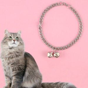 강아지 스카프 고양이 케이프 목걸이 턱받이 안전 카라 방울 조정가능한