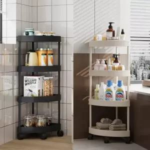 화장실 트롤리 다용도 수납장 욕실 모서리 선반 이동식 코너