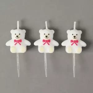 귀여운 생일초 세트 캐릭터 파티 케이크 초 하얀곰 9개입