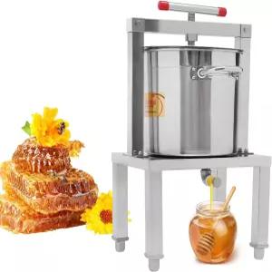 WOHAIPA 와인 주스 제조를 위한 밀랍 추출기 테인리스 스틸 실버 베이스 3.5Gal 과일 양봉기 (실버