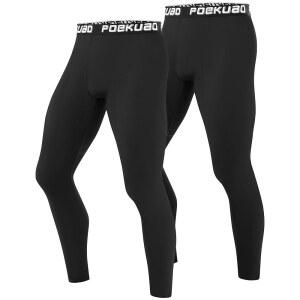 포쿠아오 2팩 남성 u2019s 컴프레션 팬츠 운동 레깅스 러닝 타이츠 퀵 드라이 베이스 레이어 요가 농구