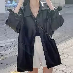 (색상-사이즈 블랙-FREE(XL))크롭자켓 여성자켓 후리스 오버핏 겨울자켓 청자켓 체크자켓 라이더 레더자켓