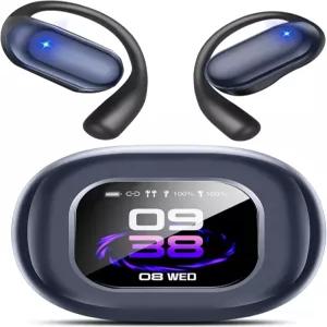 인텔리전트 터치 스크린 오픈 이어 블루투스 5.4 헤드폰 이어버드 위의 무선 뼈 전도 편안한 후크가 내장된