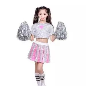 여아 아동 힙합댄스복 스팽글 반짝이 치어리더복 코스튬 무대 공연 발표회복