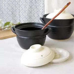 일본제작 2중 속뚜껑 도자기 뚝배기밥솥 무균열 가정용 냄비 내열 주방용품 업소용