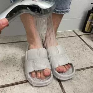 남성용 뚱카롱 쿠션 슬리퍼 그레이 WFIPV2Z