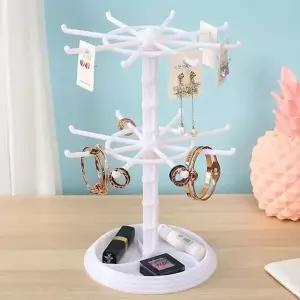 액세서리거치대 후크 2단 액세서리거치대(화이트) 귀걸이정리대 악세사리거치대