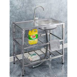 스텐 다용도 야외 카페 왼쪽 개수대 글램핑 세면대 싱크대 2구 경제형 업소용 작은 단일