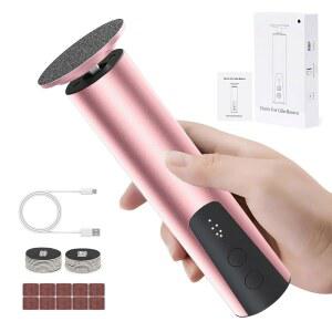 무선 전기 발 굳은살 제거기 업그레이드, 발뒤꿈치 손 각질 충전식, 속도 조절 가능한 6가지, 홈 스파 살롱용 페디큐어 도구 교체용 사포 제공