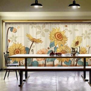 호박 해바라기 얇은 명주 스커트 감사절 창문 촬영 커튼 매화꽃 여성 집게핀 매듭 메쉬