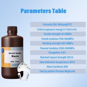 호환 안티니스키 치과용 레진 405nm 1kg (헤이기어스/스프린트레이/3D 시스템 LCD DLP SLA 3D 프린터용)