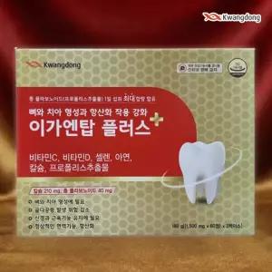 광동 이가엔탑 플러스 60정(2개월분) 프로폴리스 잇몸 뼈 치아형성 칼슘 비타민 C D 항산화