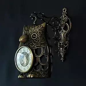 부엉이 벽걸이시계 골드 거실 인테리어 무소음 벽시계 (KYR-WDC67F1)