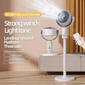 순환 선풍기 충전식 플로어 스탠딩 선풍기 3 단 속도 조절 높이 5 단 풍속 조절 사일런트 터보