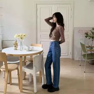 [신세계라이브쇼핑][옷자락] 여성 사계절용 하이웨스트 밴드컷팅 데님팬츠