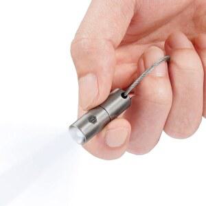 초소형 후레쉬 열쇠고리 KeyUnity KF00 티타늄 미니 LED 손전등, 15루멘 방수 전기 토치 라이트 핸디형 싱글 모드 캠핑, 하이킹, 등산, 낚시, 배낭여행 (KF00 샌드블라스트)