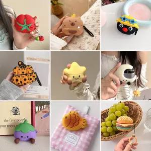 갤럭시 버즈 3 프로 귀여운 동물 음식 인형 캐릭터 커플 실리콘 무선 이어폰 충전 파우치 케이스