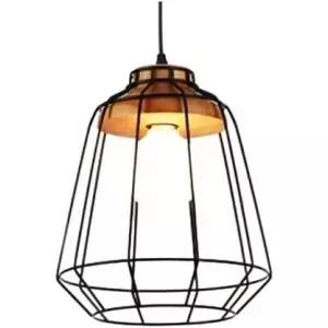 E27 우드 로프트 새장 속이 비어 있는 원철 천장 샹들리에 장식 레스토랑 바 주방 창고 램프 드롭라이트