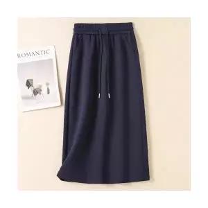 템퍼티샵 여성 추동 스커트 빅사이즈 스트링 일자 중기장 맨투맨 SOH4