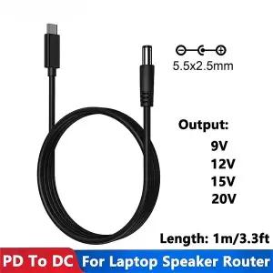 DC C USB PD 9V 12V 15V 20V 5.5x2.1mm 2.5 무선 라우터 노트북 LED 스트립 스피커 CCTV 카메라 용 전원 공